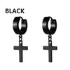 2pc Stainless Steel Men Cross Stars Punk Dangle Earrings Gothic Woman Cross Ear Hoop Earrings Huggies Pendant Piercing Jewelry - Image 36