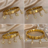 Inlaid Zircon Starfish Turtle Pendant Stainless Steel Cuff Bracelet Bangle For Women Elastic Adjustable Jewelry - Image 1