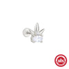 Silver 1pc Water Drop Zirconia Tassel Chain Two Stud Earrings For Women Hypoallergic Jewelry - Image 8