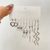 10PCS Set Personality Goth Black Butterfly Snake Heart Dangle Earring for Women Vintage Charm Hoop Earring Punk Jewelry Y2k Gift - Image 2