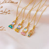 Stainless Steel Colorful Zircon Fairy Tale Little Princess Necklace Gold-plated Universal Chain Clavicle Chain Sweet Temperament - Image 2