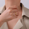Cute Cat Dog Paw Rings for Women Stainless Steel Gold Color Animal Pet Footprint Ring Jewelry Valentine Gift - Image 4