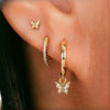 3PCS Unique Cubic Zircons Star Dangly Hoop Earrings Set for Women Tiny Stud Ear Cartilage Piercing 3 Holes Mismatched Jewelry - Image 10