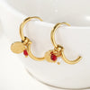 Yachan Gold Plated Stainless Steel Hoop Earrings for Women Tap Texture Metal Pearl Charms Earring Jewelry Gift - Image 5