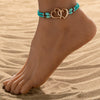 Bohemia Layered Beaded Anklet For Women Hollow Double Heart Charm Ankle Bracelet Summer Beach Vacation Foot Jewelry Gift - Image 6