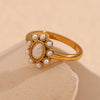 Elegant Pearl Ring 316L Stainless Steel Women's Ring Gold Plated Accessories - Image 4