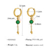 Gold Plated Stainless Steel Huggie Hoop Earrings for Women Chic Vintage Natural Stone Charms Jewelry - Image 13