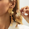 Gold Color Ginkgo Leaf Tassel Drop Earring Women Exaggerated Metal Earring Wedding Jewelry Accessories - Image 7
