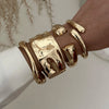 Exaggerated Irregular Chunky Cuff Bangle Bracelets for Women Simple Glossy Metal Jewelry Party Office Wrist Gift Accessories - Image 5