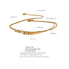 Stainless Steel Square Bead Chain Layered Anklet for Women Gold Color Statement Summer Sandy Beach Jewelry - Image 5