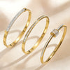 Yupsk 3/1Pcs Classic Stainless Steel Bracelet Set for Women Men Buling Zirconia Bangles Versatile Stacking Accessories - Image 2