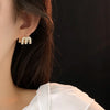 Double-sided Zircon Dripping M Letter Light Hoop Earrings French Personality DesignTemperament Earring K - Image 4
