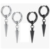 1 or 2 Pairs 316L Spike Dangle Drop Hoop Earrings for Women Stainless Steel Hoops Cuff Cartilage Men‘s Geometric Punk Earrings - Image 9
