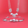 Silver Necklace Bracelet Set for Woman Vintage Lucky Beads Ball Jewelry Set Party Jewelery Gifts - Image 1