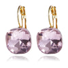 Gold Color Square Stud Earrings White Pink Blue Green Purple Austrian Crystal Rhinestone Earring For Women Jewelry - Image 10