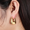 geometric U-shaped earrings stainless steel earrings earrings hollow square ladies ear wearing jewelry - Image 2