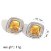 Design Gold Silver Mixed Color Titanium Steel Geometric Stud Earrings Set Women's Classic Charm Earr - Image 9