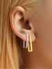 Silver Simple Square Zircon Hoop Earring For Women Engagement Wedding Jewelry - Image 5