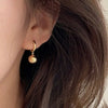 Silver Needle Minimalist 10mm Round Ball Pendant Earrings for Women Hoop Earrings Party Jewelry Gifts - Image 3