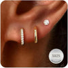 Silver Non-tarnishing Earrings Set Stacked Mini Cubic Zirconia Earrings Mother's Day Gift for Women - Image 2