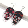 Halloween Crime Scene Square Acrylic Earrings for Women Gothic Blood Palm Skull Drop Earring Horrible Party Jewelry Gifts - Image 8