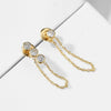 Rhinestone Stainless Steel Drop Earrings Bohemian Chain Earrings Women's Jewelry - Image 5