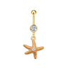 Stainless Steel Belly Button Ring Butterfly Pearl Shell Colorful Starfish Belly Button Ring Body Piercing Jewelry - Image 9