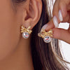 Asymmetric Christmas Tree Candy Cane Stud Earrings For Women Crystal Zircon Star Bowknot Xmas Earring Holiday Party Jewelry - Image 9