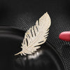 Rhinestone Feather Brooch Pin in Gold-Tone and Silver-Tone Styles - Image 5