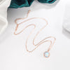 Silver Deer Round Zircon 40-75CM Necklace For Women Wedding Engagement Charm Moonstone Pendant Jewelry - Image 4