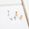 Cubic Zirconia Labret Stud 16G Internally Threaded for Lip Tragus and Helix - Image 62