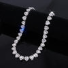 Shiny Heart Zircon Hip Hop Rock Tennis Chain Jewelry Set Bracelet Necklace Combo For Women Men - Image 7