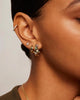 Gold Plated Silver Posts Chunky Huggie Earrings for Women Multi-Colored Cubic Zirconia Statement Hoop Earrings - Image 6