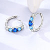 Silver Blue Zirconium Butterfly Earrings Colored Hoop Earrings Women Female Party Earring Jewelry - Image 5