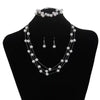 Imitation Pearl Jewelry Set with Necklace Bracelet and Earrings - Image 5