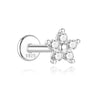 1PC Sparkling Piercing Stud Earrings Silver Shining Circle Earring For Women Ear Bone Earring Jewel - Image 9