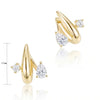 Gold Plated Eros Floating Huggies Earring Minimalist Pear Oval Marquise CZ Waterdrop Hoop Earring For Women - Image 12