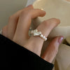 Silver Open Finger Ring Punk Heart Irregular Geometric Stackable For Women Girl Jewelry Gift - Image 35