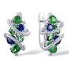 Green/Blue Cubic Zirconia Hoop Earrings for Women Temperament Elegant Bridal Wedding Party Earrings Jewelry - Image 1