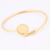 2pcs Stainless Steel 12mm Cabochon Bracelet Base Blanks Gold Plated Cuff Bracelets Bangle Bezel Settings With Spike End - Image 2