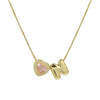 Delicate Heart Pink Zircon Mini Letter Pendant Necklace for Women Gold Plated Balloon Bubble Initial Alphabet Jewelry - Image 11