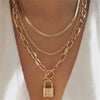 Vintage Punk Gold-plate Thick Chain Head Portrait Coin Pendant Necklace For Women Multilevel Geometric Hip Hop Jewelry - Image 4