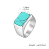 Stylish Stone Turquoise Ring for Men, Stainless Steel Signet Ring,Vintage Birthday Jewelry Gift for Him Dad - Image 14