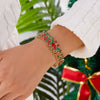 Christmas Enamel Santa Claus Tree Stretch Bracelet for Women Vintage Snowflake Charm Bangle Xmas Party Jewelry Gift - Image 9