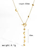 Women's Delicate Y-Shaped Necklace with Cubic Zirconia Gold Plated Stainless Steel Star And Moon Pendant Jewelry - Image 6