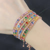 Adjustable Multicolor Tennis Bracelet with Colorful Stone Accents - Image 2