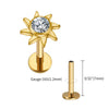 Titanium 16G Sunflower Cartilage Stud Earring with CZ Flower Helix Tragus Conch Piercing Jewelry - Image 11