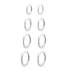 Four-Pair Stainless Steel Circle Hoop Earring Set in Gold-Tone or Silver-Tone - Image 7