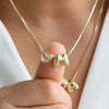 Delicate Heart Pink Zircon Mini Letter Pendant Necklace for Women Gold Plated Balloon Bubble Initial Alphabet Jewelry - Image 2