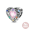 Love Heart Shaped Charms Silver Family Love Friendship Charms Fit Bracelet Bangle Women Jewelry Gifts - Image 9